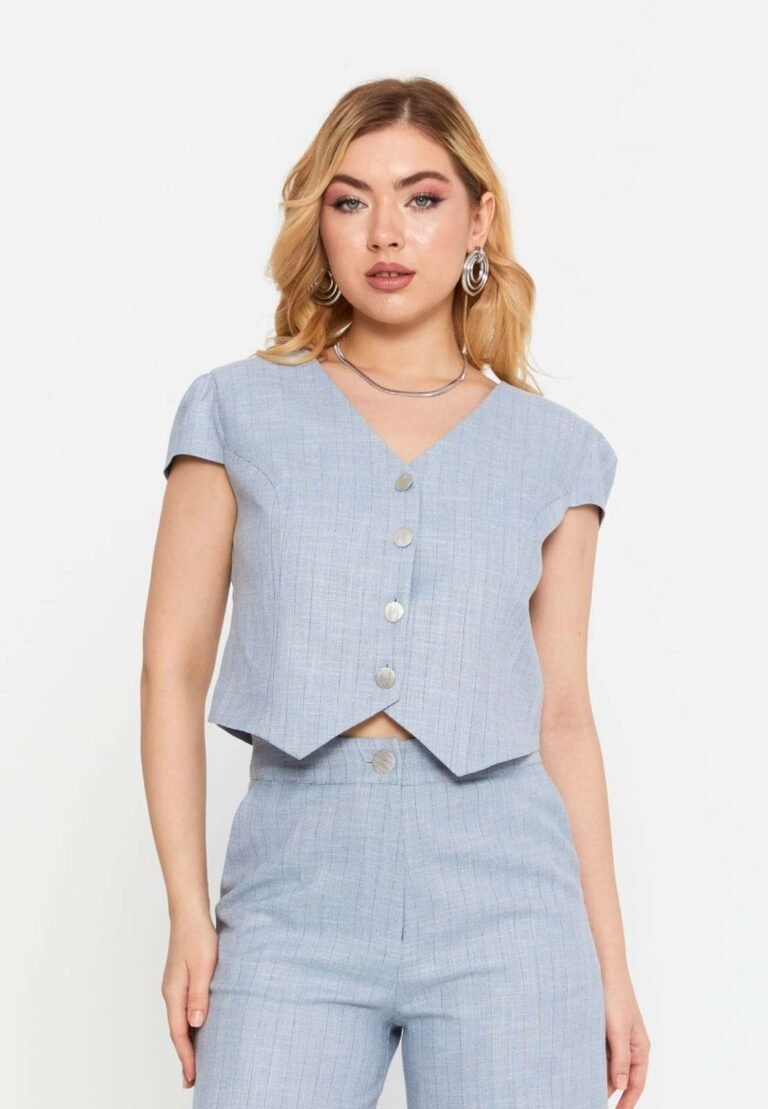 Light Blue- Striped, Two-Piece Fashion Suit