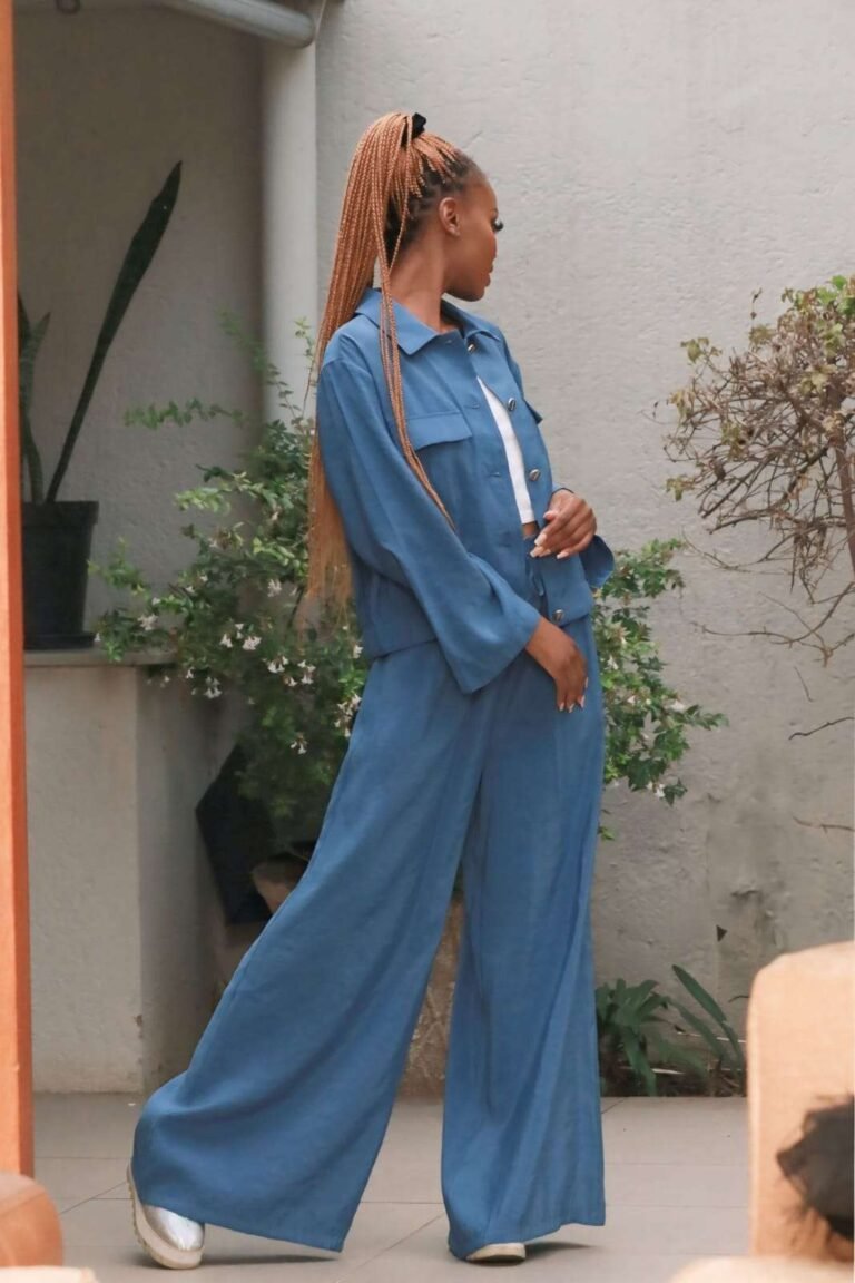 Blue, Two-Piece Fashion Suit