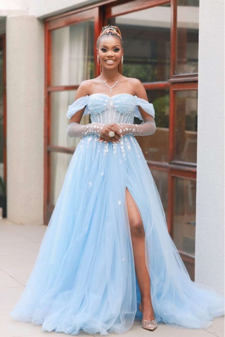 Pastel Blue Evening Dress